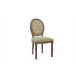 DKD Home Decor Cadeira Bege Linho Madeira da Borracha (48 x 46 x 96 cm) - S3032489