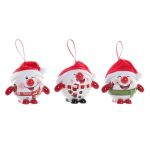 DKD Home Decor Bola de Natal Vermelho Branco Pvc Boneco de Neve (3 Unidades) - S3035058