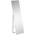 HomCom Espelho de Pé Espelho de Corpo Inteiro 45x37x158,5cm Espelho de Parede com Estrutura de Liga de Alumínio Estilo Moderno Prata