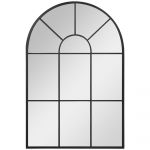 HomCom Espelho Decorativo de Parede 50x70cm Espelho de Metal para Sala de Jantar Dormitório Entrada Estilo Moderno Preto
