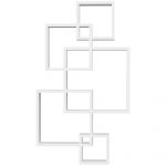 HomCom Estante de Parede com 5 Cubos Estante Flutuante de Madeira Estilo Moderno 49,5x10,2x86cm Branco