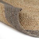 Tapete Artesanal em Juta com Rebordo Cinzento 240 cm 343604 KuantoKusta