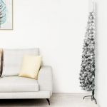 Meia Árvore de Natal Fina com Flocos de Neve 150 cm - 344605