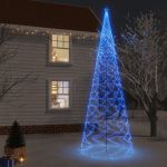 Árvore de Natal com Espigão 3000 Luzes LED 800 cm Azul - 343581