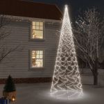 Árvore de Natal com Espigão 3000 Luzes LED 800 cm Branco Frio - 343579