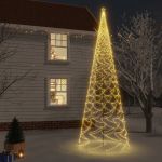 Árvore de Natal com Espigão 3000 Luzes LED 800 cm Branco Quente - 343578