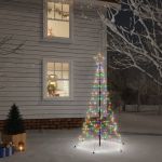 Árvore de Natal com Espigão 200 Luzes LED 180 cm Colorido - 343568