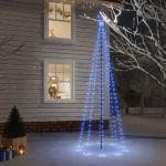 Árvore de Natal com Espigão 310 Luzes LED 300 cm Azul - 343557