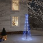 Árvore de Natal com Espigão 108 Luzes LED 180 cm Azul - 343553