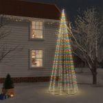 Árvore de Natal em Cone 732 Luzes LED 160x500 cm Colorido - 343497