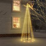 Árvore de Natal em Cone 732 Luzes LED 160x500 cm Branco Quente - 343494