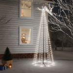 Árvore de Natal em Cone 310 Luzes LED 100x300 cm Branco Frio - 343491