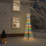 Árvore de Natal em Cone 108 Luzes LED 70x180 cm Colorido - 343489