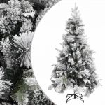 Árvore de Natal com Flocos de Neve e Pinhas 225 cm Pvc e Pe - 340532