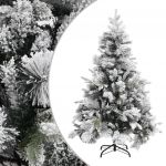 Árvore de Natal com Flocos de Neve e Pinhas 150 cm Pvc e Pe - 340530
