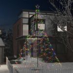 Árvore de Natal com Poste Metal 1400 Luzes LED 5 m Colorido - 328638