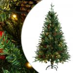 Árvore de Natal com Luzes LED e Pinhas 150 cm Pvc e Pe Verde - 3094556