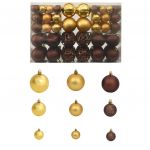 Conjunto Bolas de Natal 100 Peças 3/4/6cm Castanho/bronze/dourado - 245714