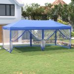 Tenda para Festas Dobrável com Paredes Laterais 3x6 m Azul - 93549