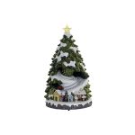 DKD Home Decor Árvore de Natal Movimento Leve led Musical Resina Multicolor (23 x 23 x 42 cm) - S3035355