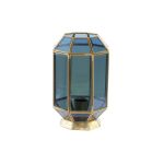 DKD Home Decor Candeeiro de Mesa Cristal Azul Dourado 220 V Latão 50 W Moderno (18 x 19 x 29 cm) - S3031619