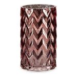 Gift Decor Vaso Lapidado Espiga Cristal Cor de Rosa (11,3 x 19,5 x 11,3 cm) - S3610628
