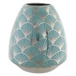 DKD Home Decor Vaso Porcelana Turquesa Oriental (16 x 16 x 18 cm) - S3040001