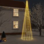 Árvore de Natal com Espigão 1134 Luzes LED 800 cm Branco Quente - 343562