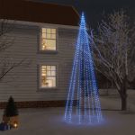 Árvore de Natal com Espigão 732 Luzes LED 500 cm Azul - 343561