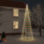 Árvore de Natal com Espigão 732 Luzes LED 500 cm Colorido - 343560