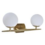 DKD Home Decor Candeeiro de Parede Cristal Dourado Metal Branco 220 V 40 W (42 x 15 x 20 cm) - S3031463
