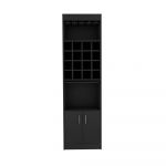 Tuhome Estante Móvel Bar Kava Beijing com Mesa Extensivel 180 cm Al x 34 cm P x 51 cm Preto