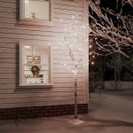 Árvore com 240 Luzes LED 300 cm Bétula Branco Quente - 345146