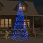 Árvore de Natal Mastro de Bandeira 1400 Leds 500 cm Azul - 343544