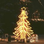Árvore de Natal Dobrável com Leds 87x87x93 cm Branco Quente - 343297