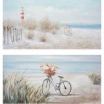DKD Home Decor Pintura Praia Mediterrâneo (140 x 3,5 x 70 cm) (2 Unidades) - S3038934