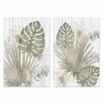 DKD Home Decor Pintura Tropical Folha de Planta (40 x 1,8 x 50 cm) (2 Unidades) - S3038913