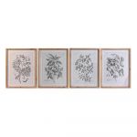 DKD Home Decor Pintura Abeto Cristal Plantas Botânicas (50 x 65 x 2 cm) (4 Unidades) - S3038859