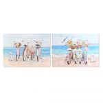 DKD Home Decor Pintura Bicicleta Mediterrâneo (100 x 2,5 x 70 cm) (2 Unidades) - S3028526