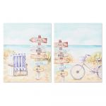 DKD Home Decor Pintura Praia Mediterrâneo (40 x 1,8 x 50 cm) (2 Unidades) (12 Unidades) - S3028448