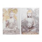 DKD Home Decor Pintura Buda Oriental (80 x 3 x 120 cm) (2 Unidades) - S3028101