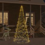 Árvore de Natal Mastro de Bandeira 500 Leds 300cm Branco Quente - 343538