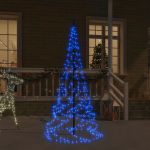 Árvore de Natal Mastro de Bandeira 200 Leds 180 cm Azul - 343536