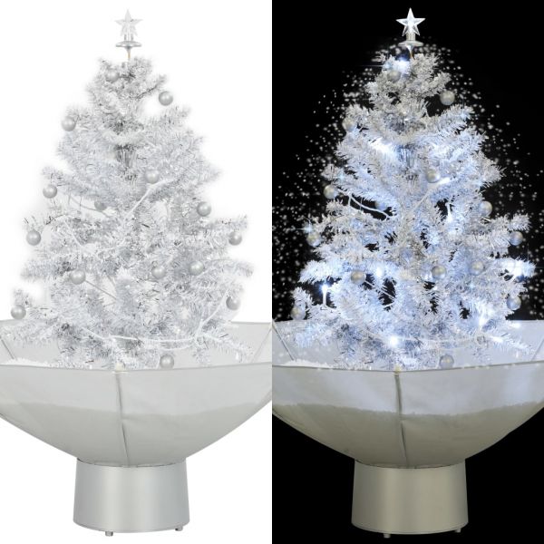 Árvore de Natal com Neve Base Formato Guarda-chuva 75 cm Branco - 284332 |  Kuantokusta