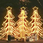 Árvore de Natal Dobrável com Leds 3pcs 87x87x93 cm Branco Quente - 3154298