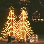 Árvore de Natal Dobrável com Leds 2pcs 87x87x93 cm Branco Quente - 3154297