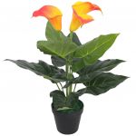 Planta Jarro Artificial com Vaso 45 cm Vermelho e Amarelo - 244442