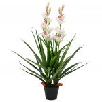 Planta Orquídea Cymbidium Artificial com Vaso 100 cm Verde - 245952