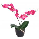 Planta Orquídea Artificial com Vaso 30 cm Vermelho - 244421