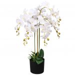Planta Orquídea Artificial com Vaso 75 cm Branco - 244425